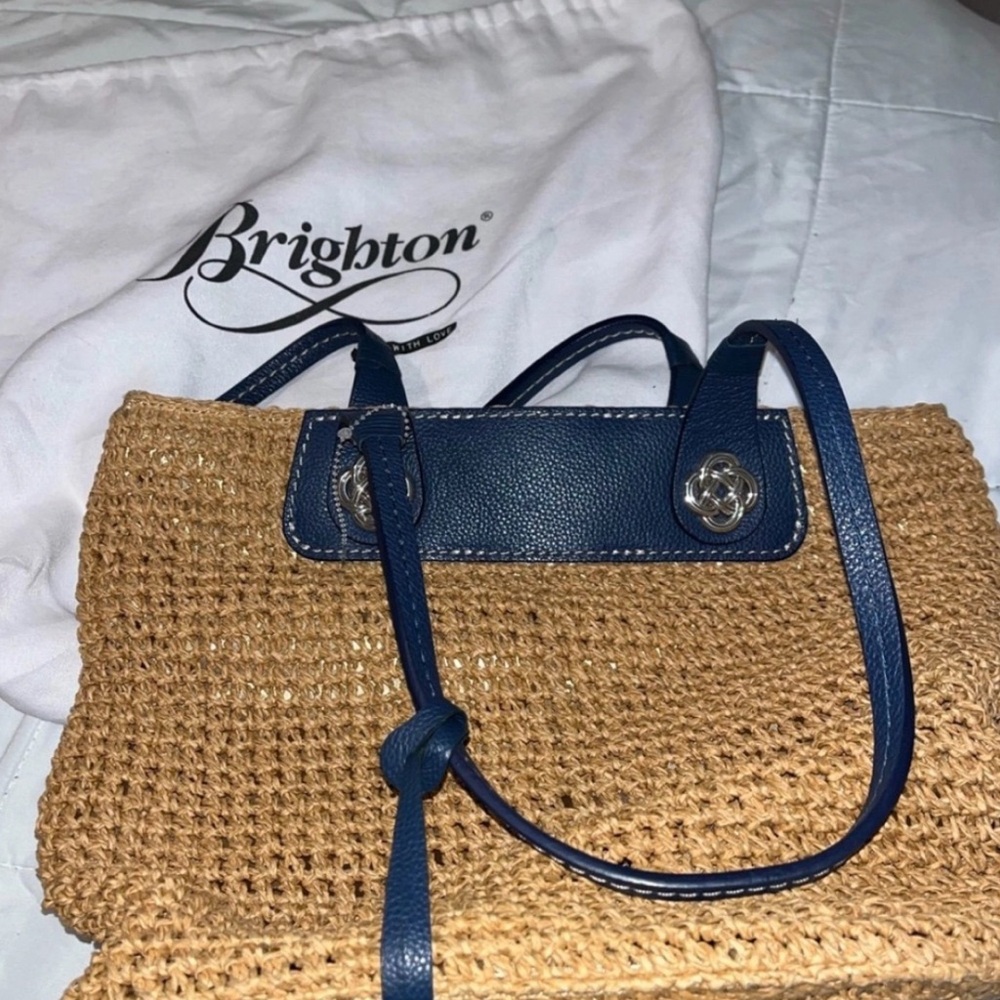 NWOT BRIGHTON Lena Raffia Tote Interlok Celtic Knot Collection - Picture 4 of 5